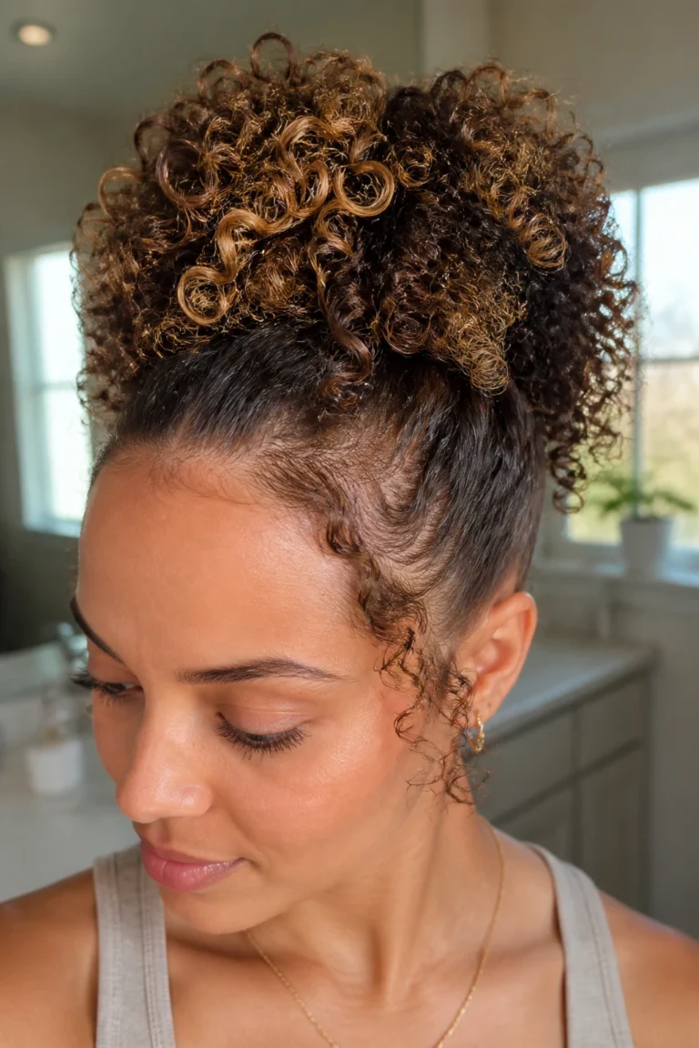 25 Voluminous Hairstyles for Curly Hair with Babylights