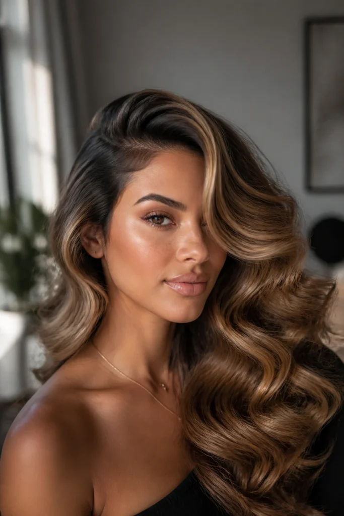 25 Fancy Hairstyles for Thick Hair with Caramel Highlights