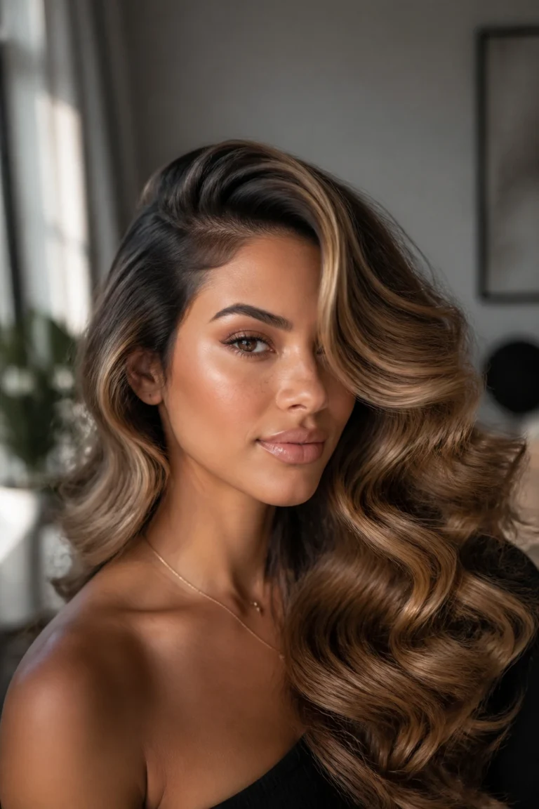 25 Fancy Hairstyles for Thick Hair with Caramel Highlights