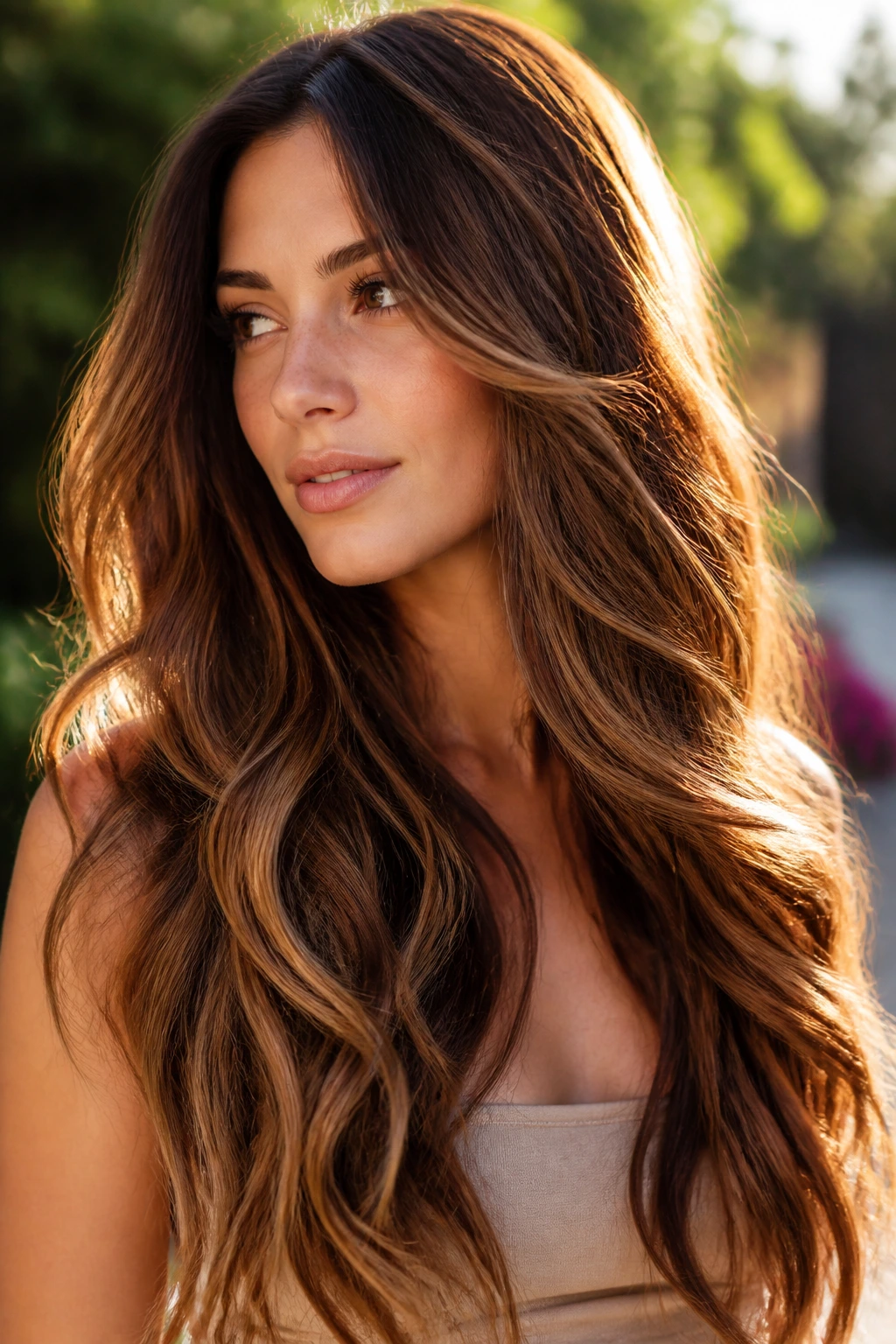 Long waves with honey caramel ribbons in golden hour light.