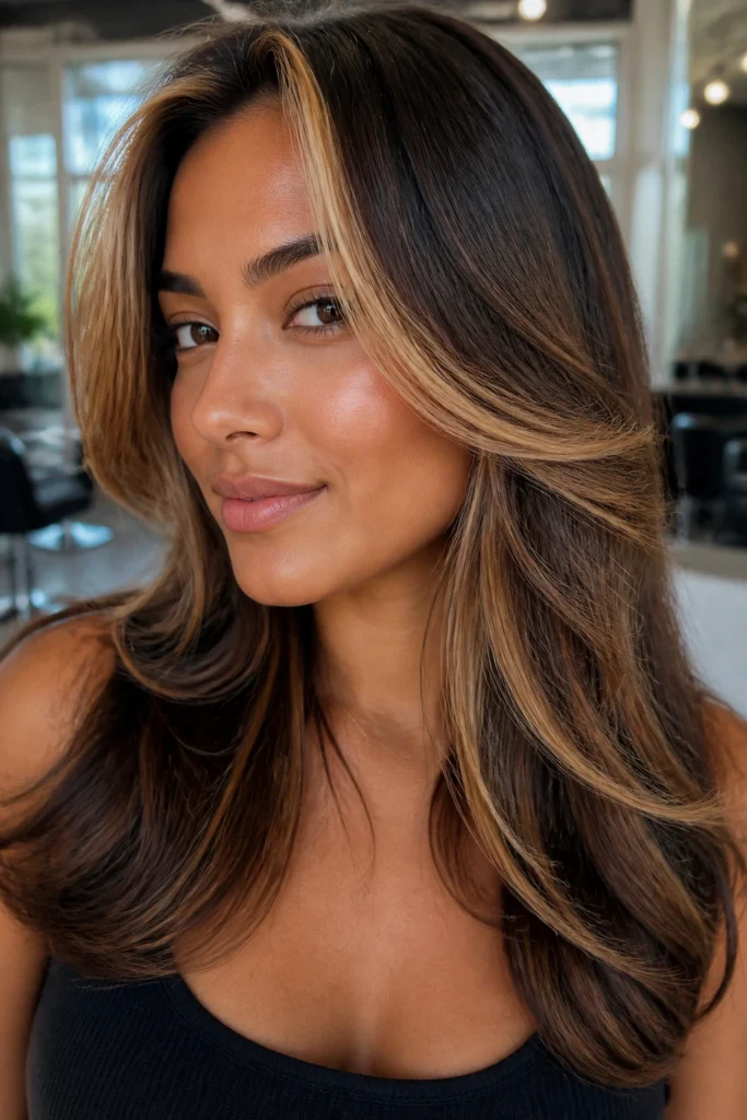 25 Framing Highlights for Tan Skin with Face-Framing Layers