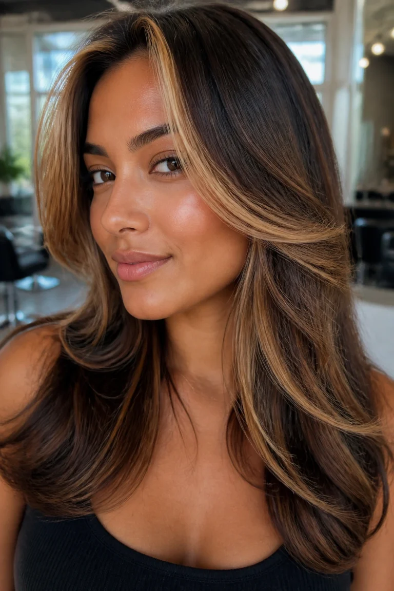 25 Framing Highlights for Tan Skin with Face-Framing Layers