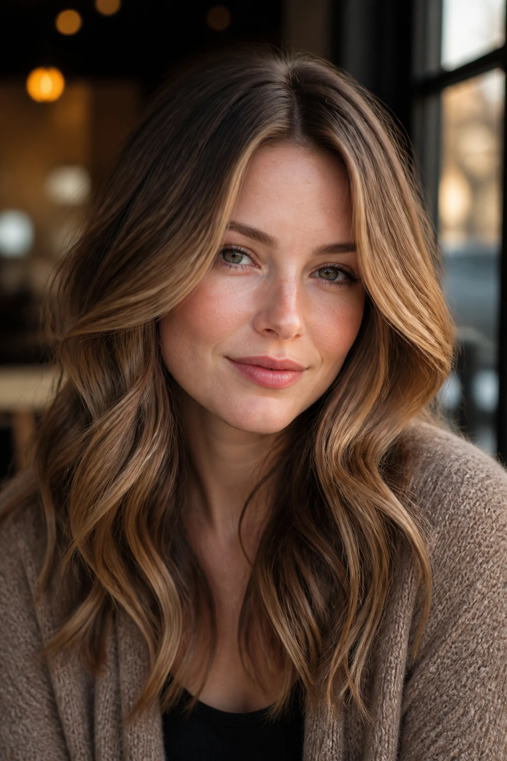 Portrait of a real woman with Honeyed Bronze Contour highlighting features.