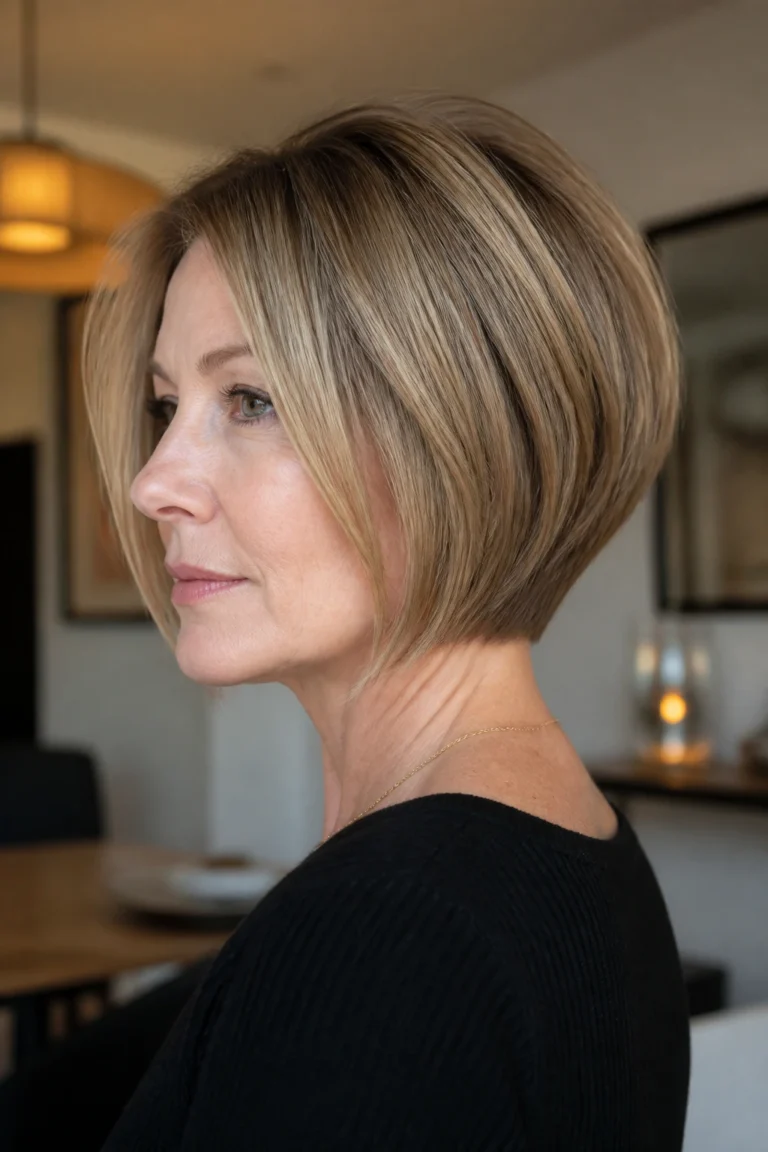 25 Inverted Short Bobs for Women Over 50 with Thin Hair