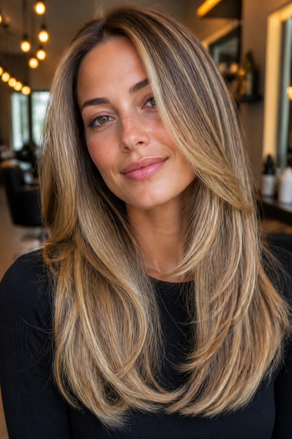 Real woman with invisible layers and a smooth blowout