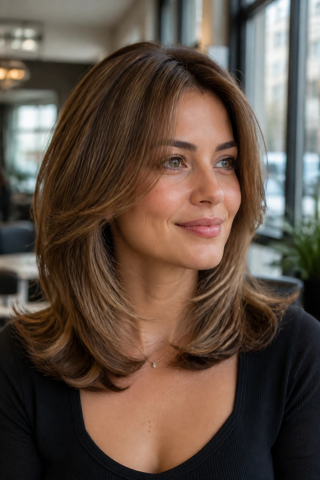 Portrait of a real woman showing invisible layers for body