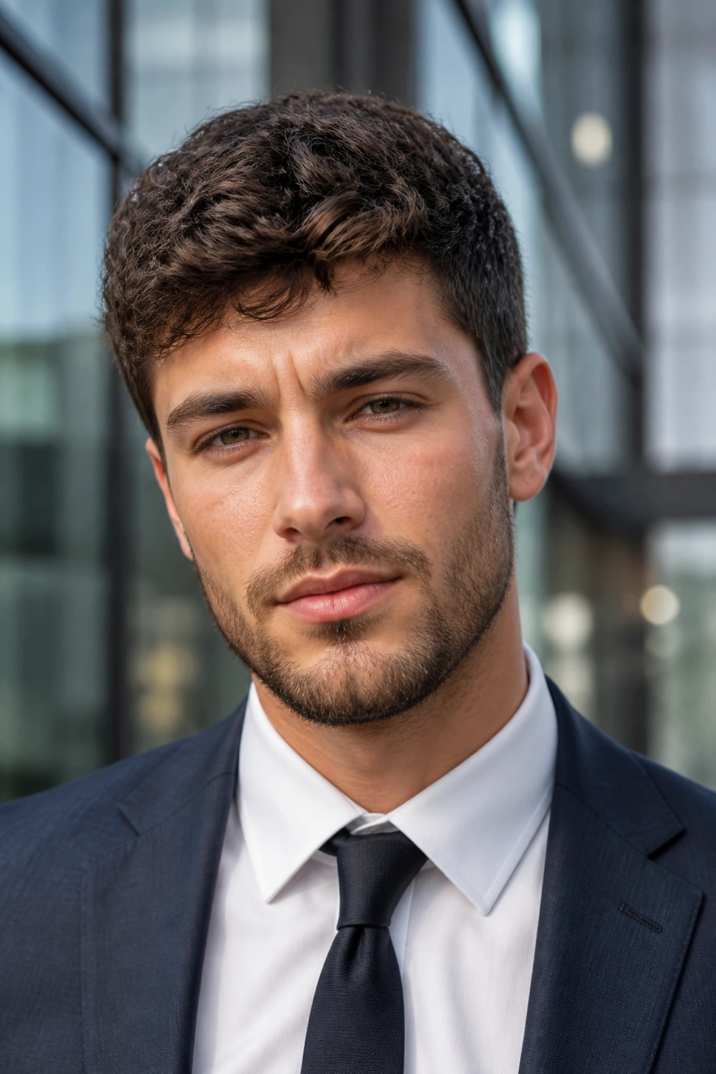 Man with ivy crop and curly texture