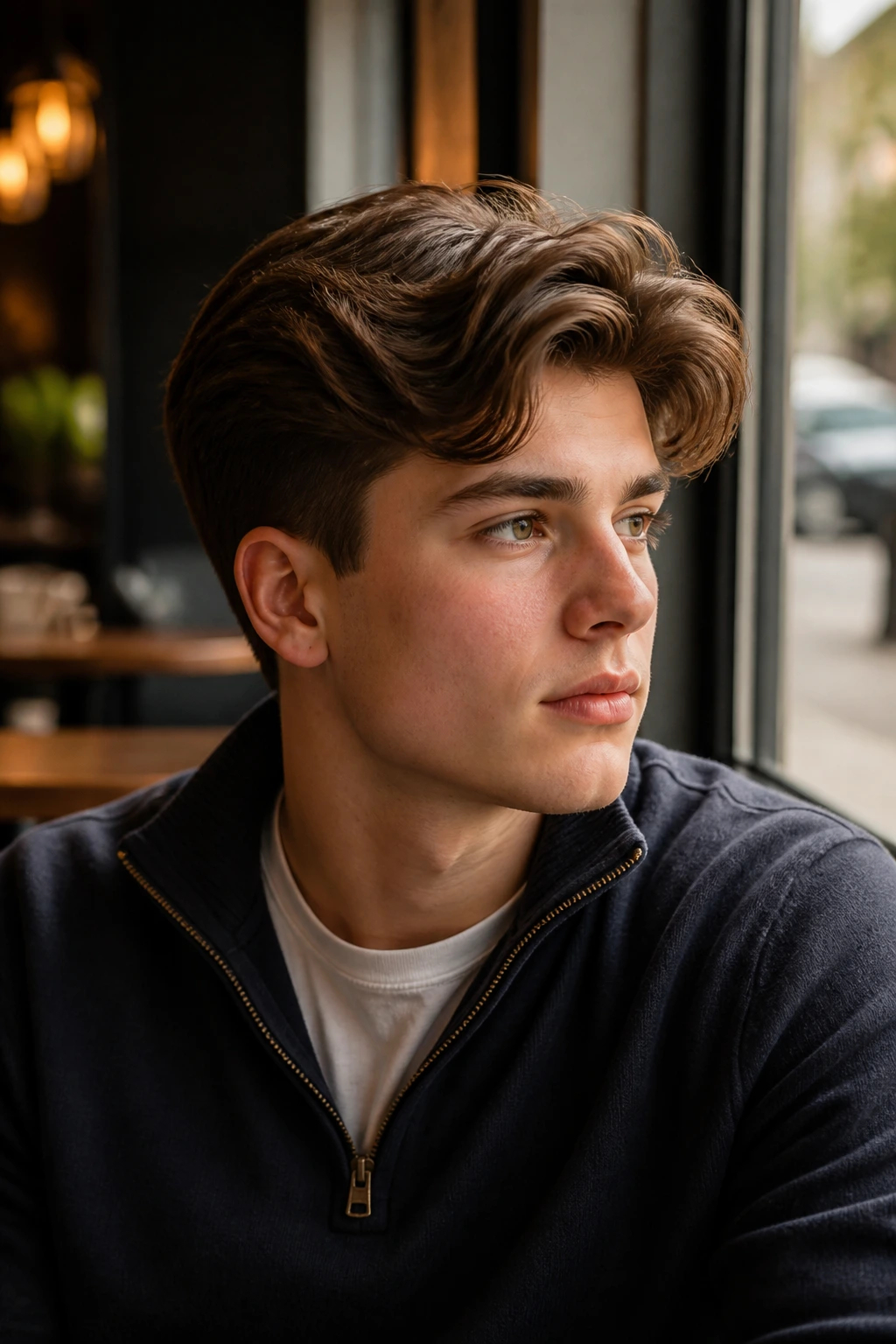 Real boy with ivy league flow haircut