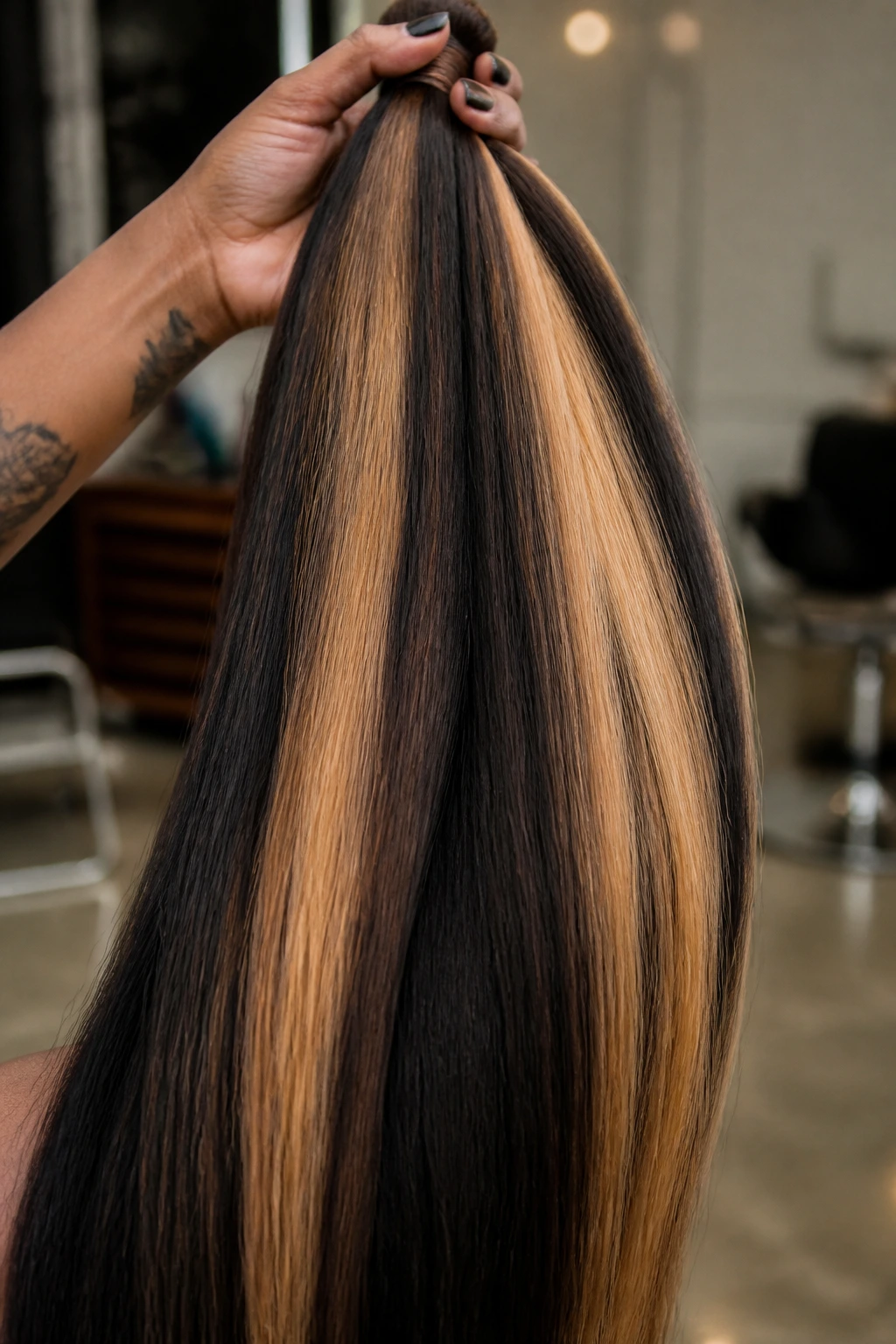 Bundle of kanekalon braiding hair with money-piece highlights