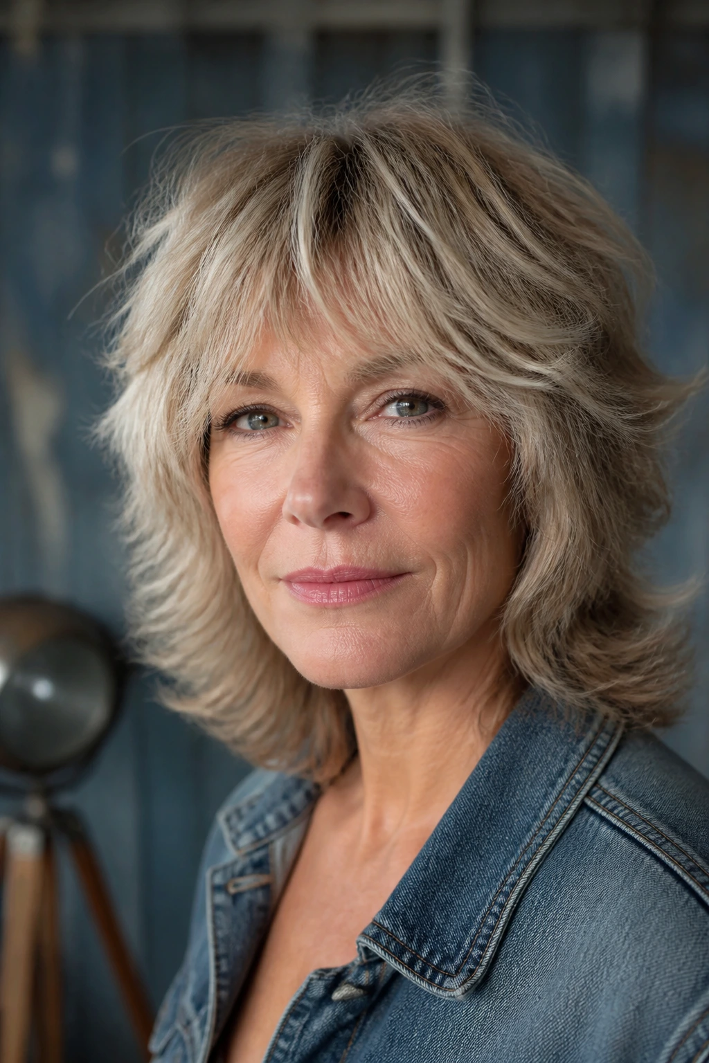 Mid-length portrait of a woman with Layered Shag and airy texture