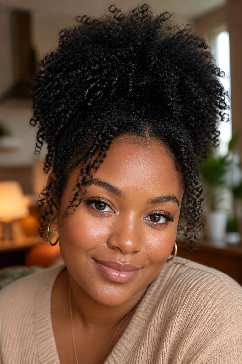 Hair variation portrait showing volume and texture