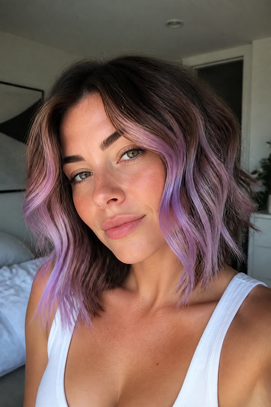 Lob with lilac ribbon blocks visible in outer layers.