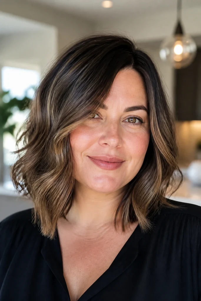 28 Long Bobs for Double Chins and Round Faces