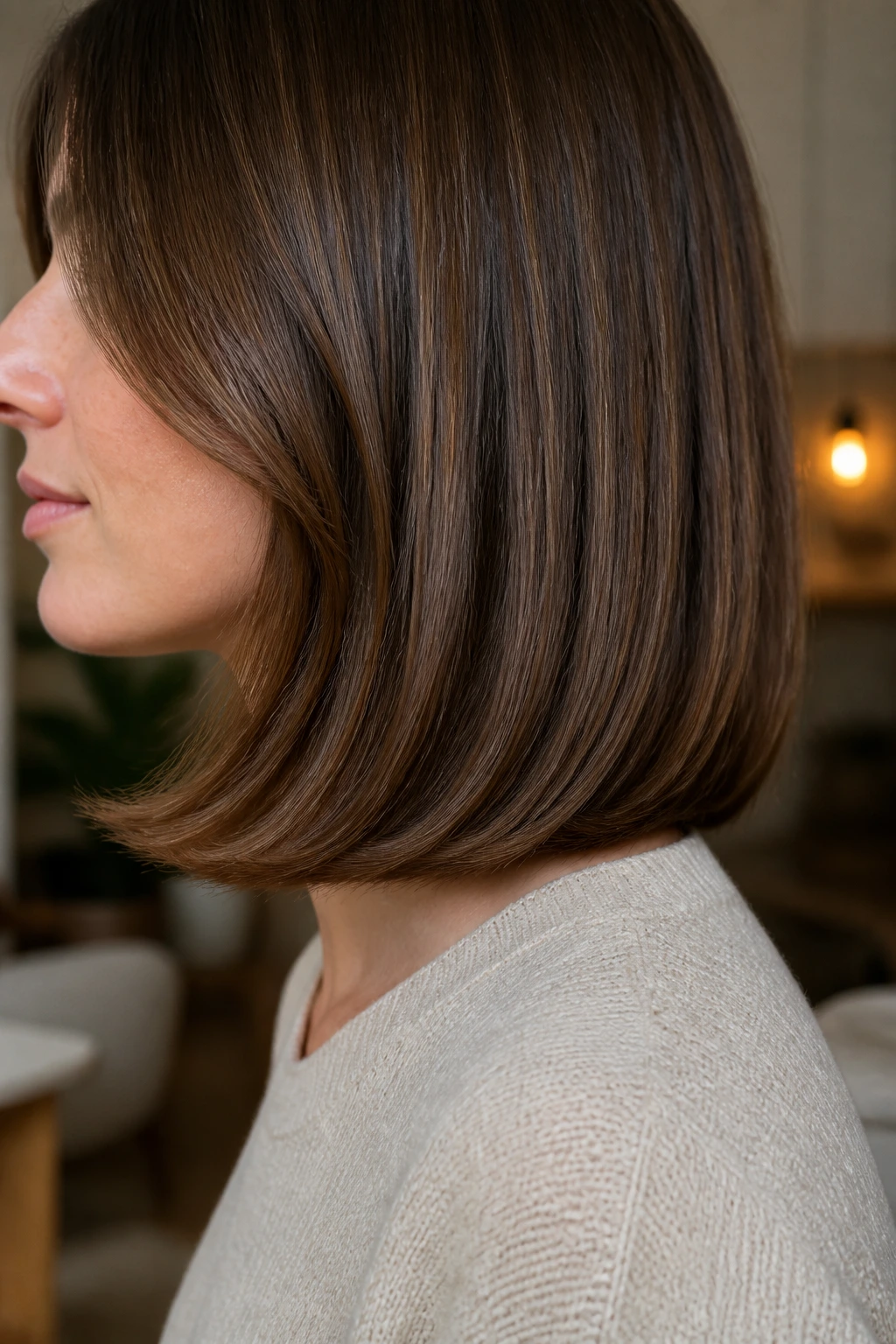 Side-profile close-up showing a subtle under-turn at the ends of a lob