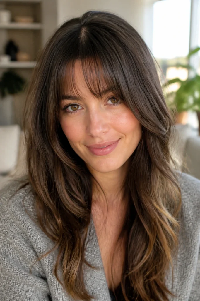 25 Long Bangs for Long Hair and Oval Faces