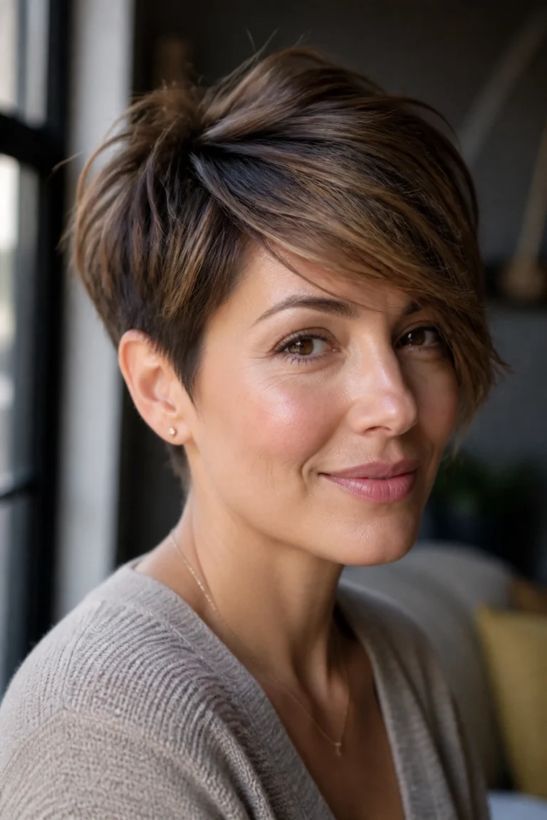 25 Short Hairstyles for Thick Hair with Caramel Highlights