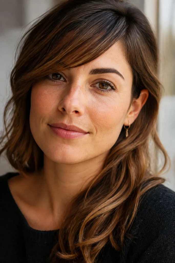 25 Long Bangs for Wavy Hair and Oval Faces
