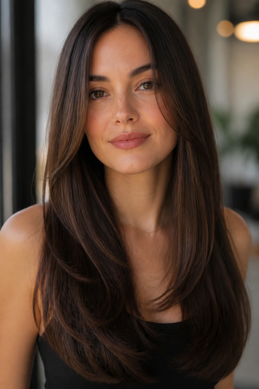 Long U-shaped curve in a real person's hair