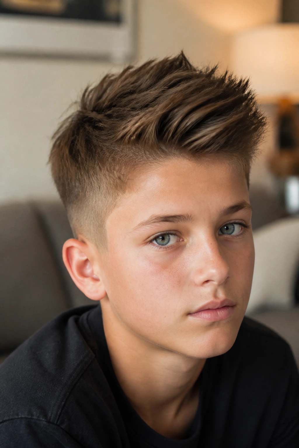 Boy with longer top Eurohawk showing versatile styling options