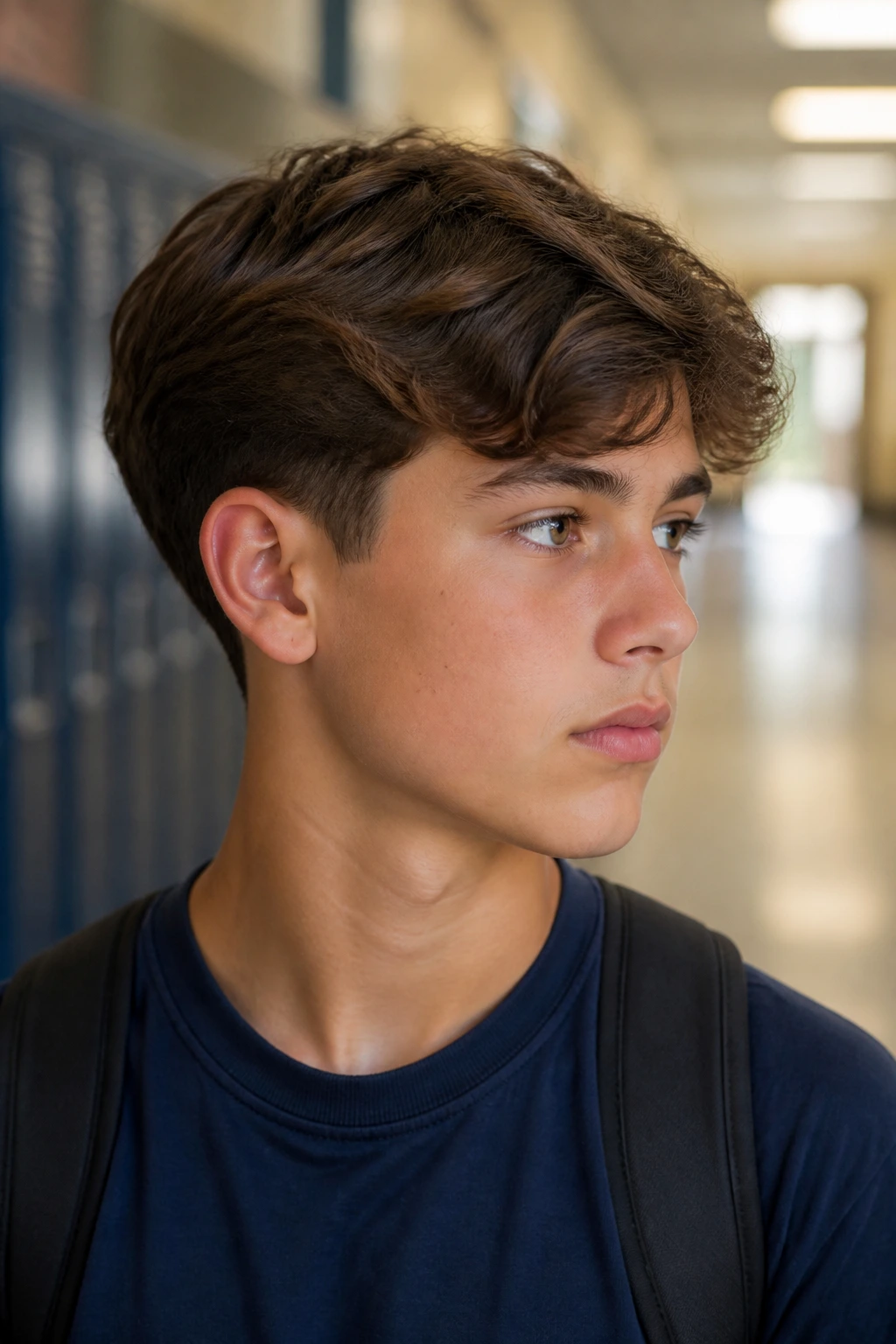 Boy portrait with low taper side sweep and soft ends
