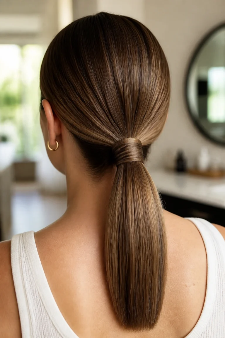 20 Sleek Hairstyles for Long Hair and Round Faces