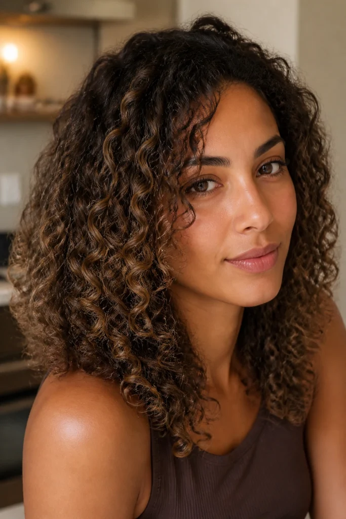 25 Subtle Balayage for Medium Skin Tones with Curly Hair