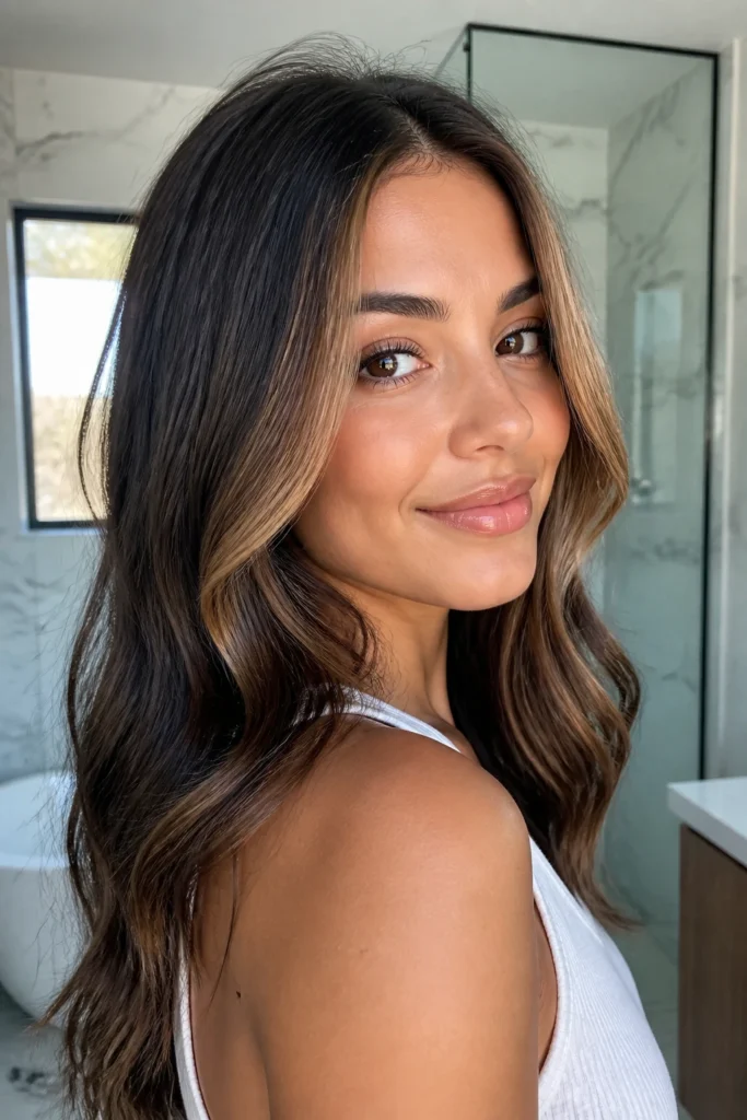 30 Soft Highlights for Dark Hair and Oval Faces