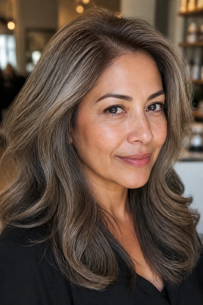 25 Ways to Blend Gray Hair for Tan Skin with Thick Hair