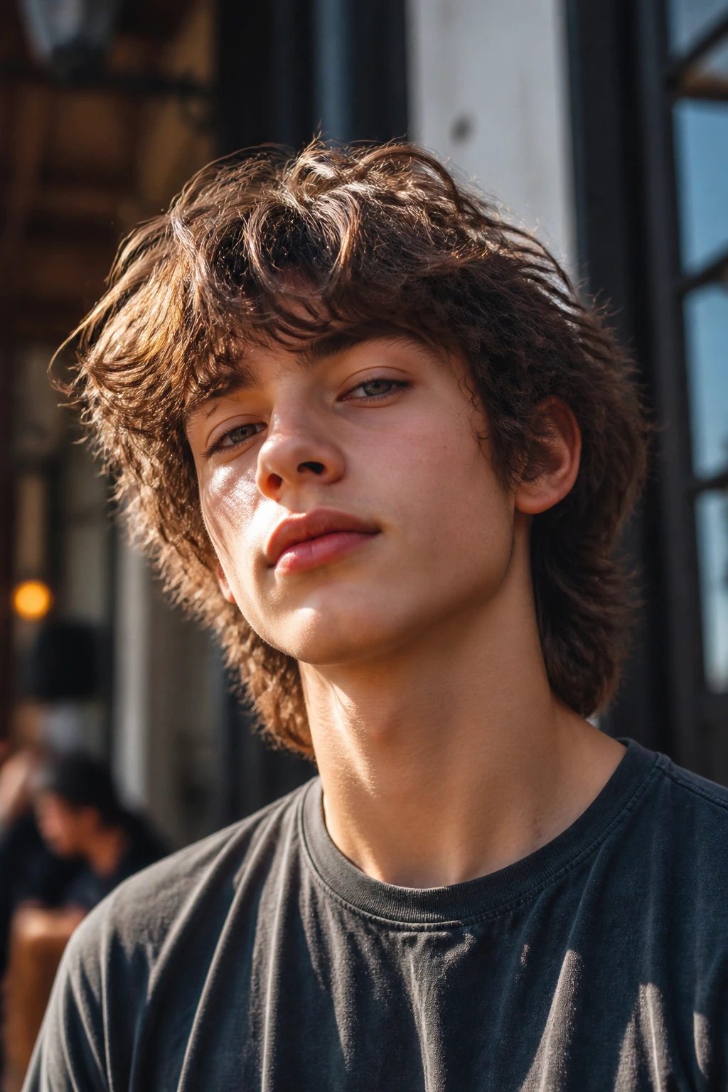 Portrait of a boy with modern shag hairstyle