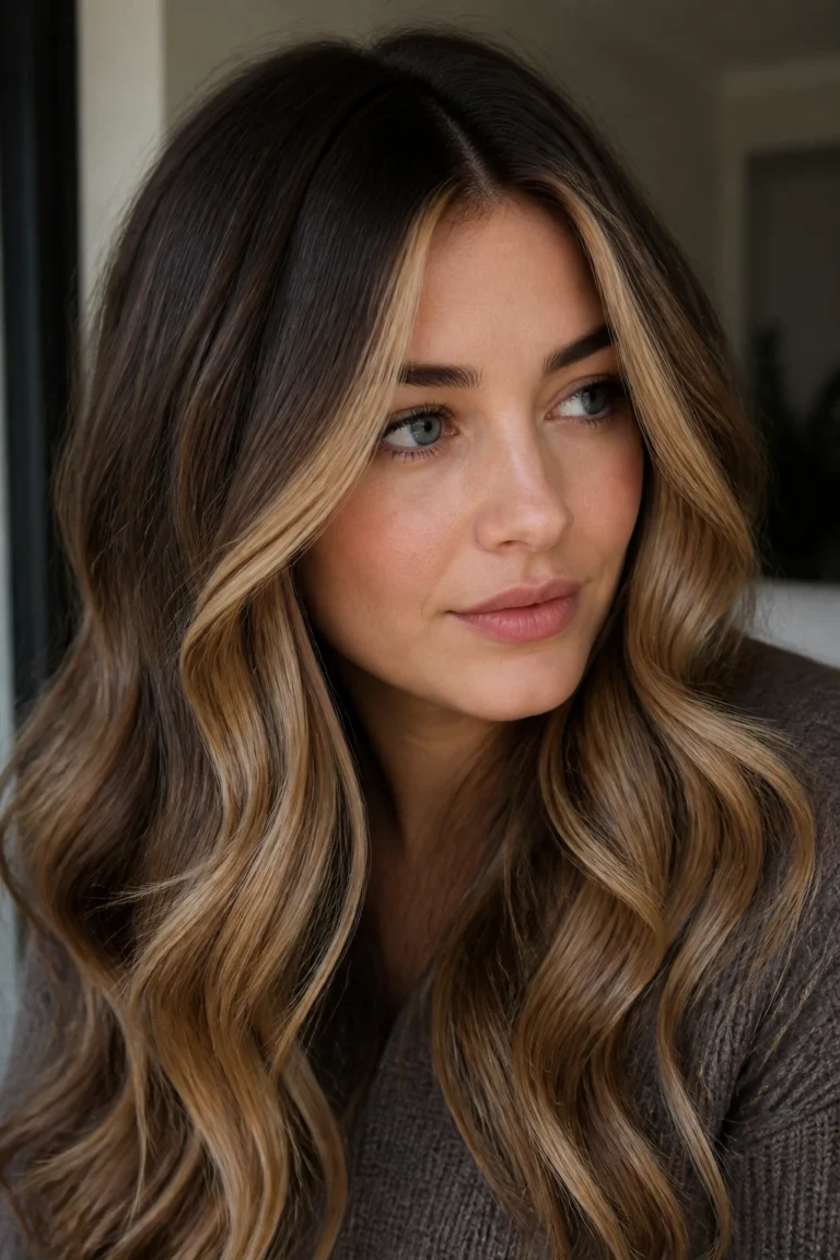 18 Caramel Winter Balayage for Cool Skin Tones