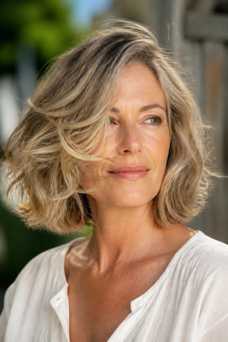 25 Long Wavy Bobs for Women Over 50 with Face-Framing Layers