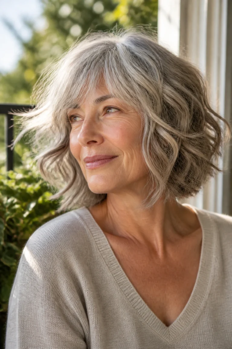25 Shoulder Bobs for Older Women with Wavy Hair