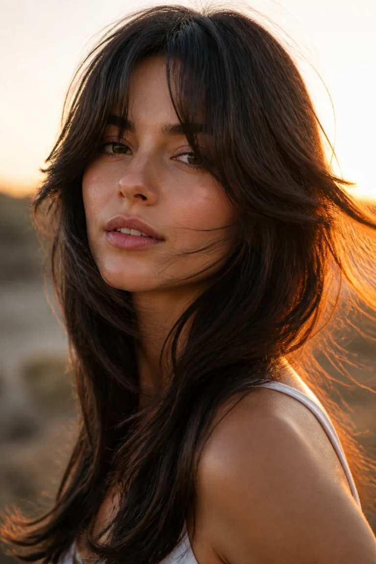 25 Dramatic Curtain Bangs for Oval Faces with Thick Hair