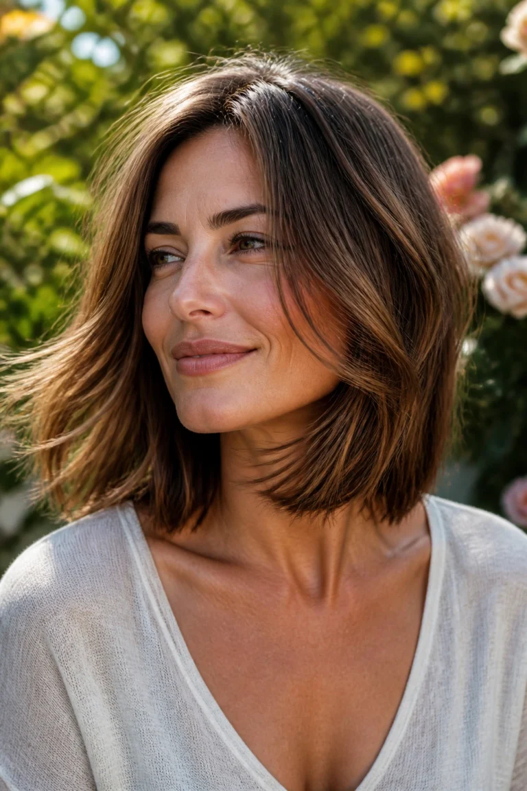 25 Long Layered Bobs for Square Faces with Lowlights