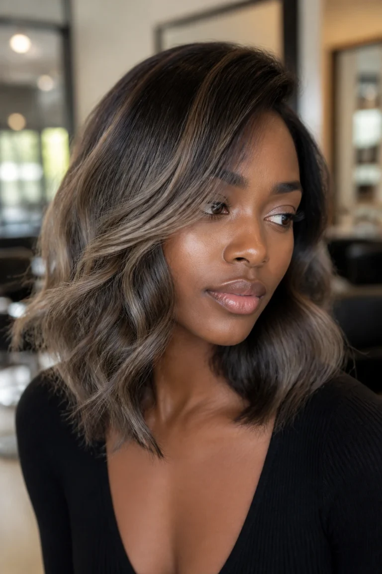 35 Grey Brown Hair Color Ideas for Deep Skin Tones
