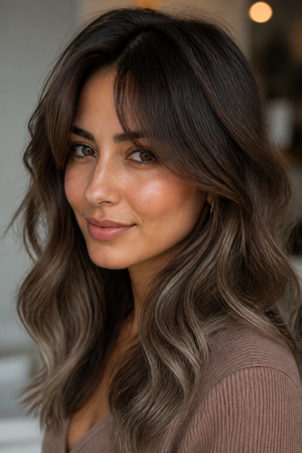 Real person with mushroom brown contour hair