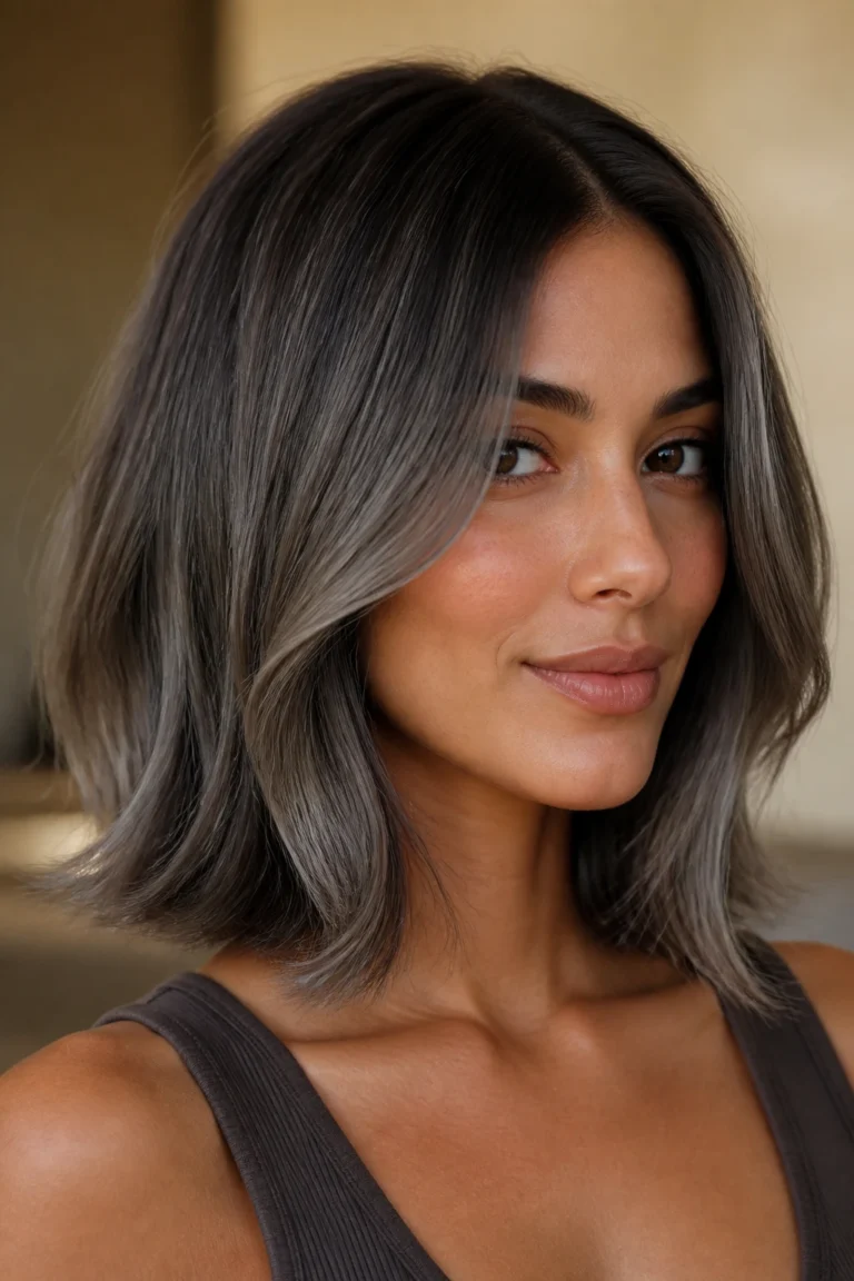 30 Dark Brown to Grey Hairstyles for Tan Skin