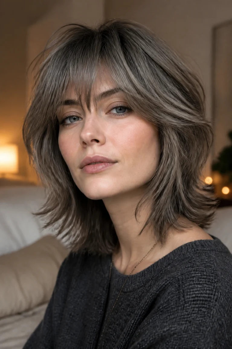 28 Dark Grey Hair Color Ideas for Pale Skin