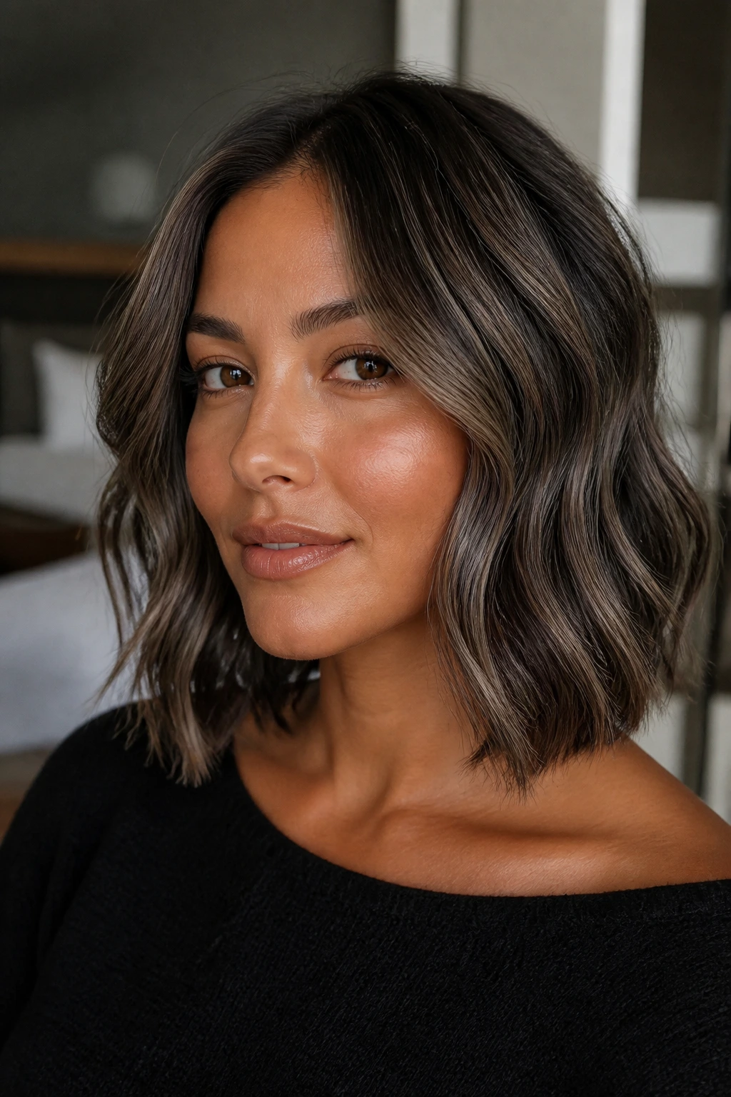 Mushroom lob with smoke-grey ribbons on brown base.