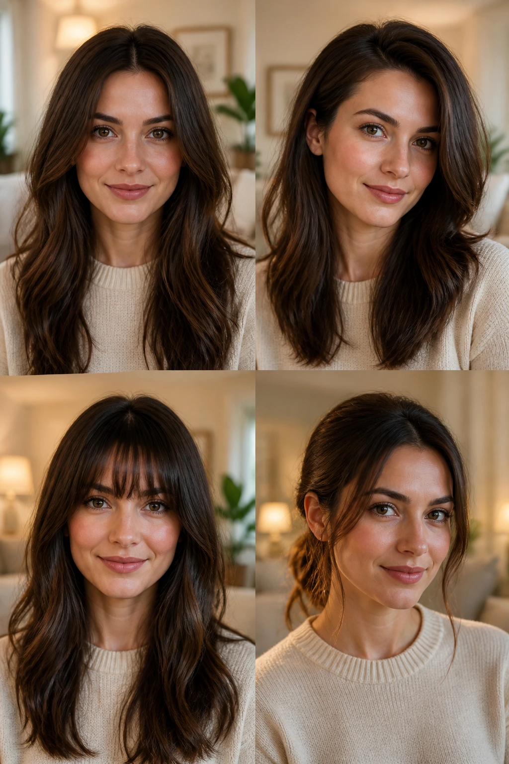Close-up portrait of a real person with versatile hairstyle for oval faces