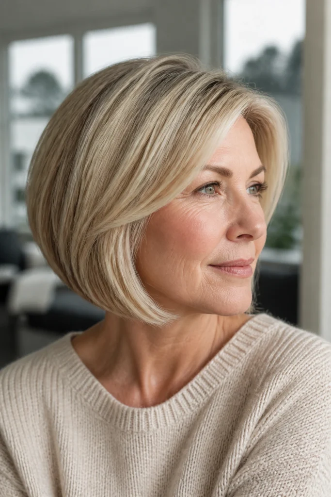 25 Blonde Bobs for Women Over 50 with Thick Hair