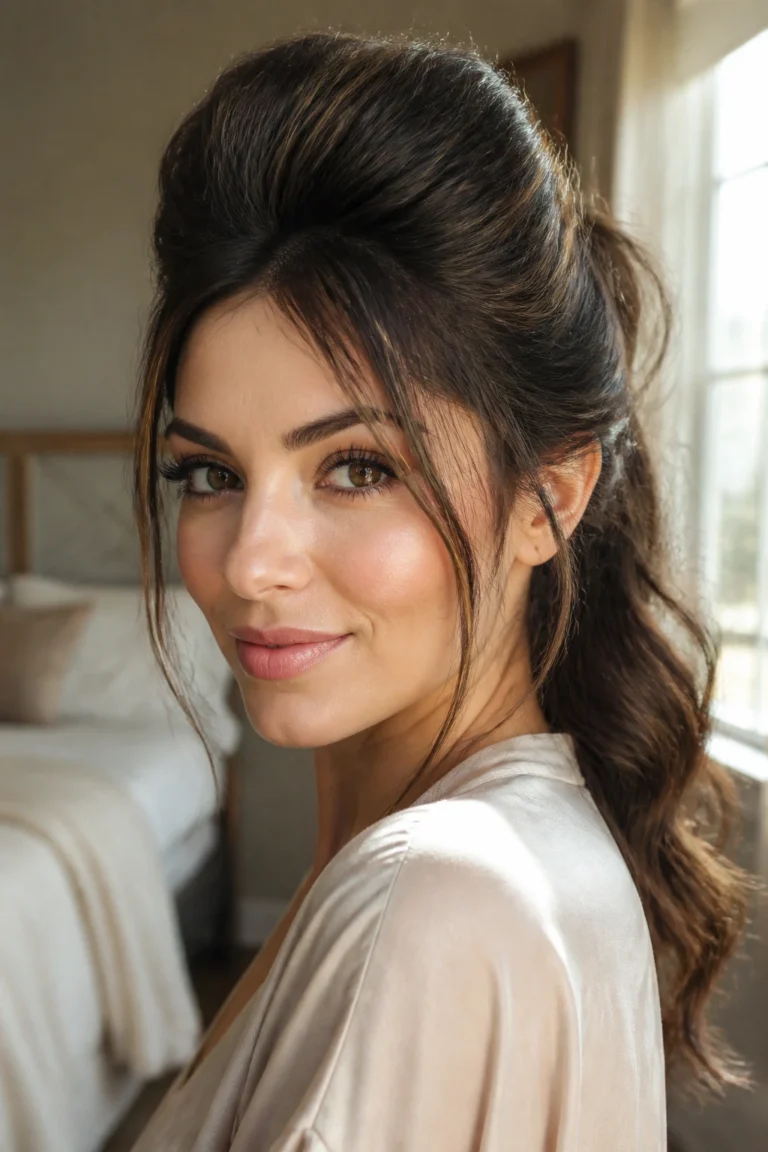 22 Poof Hairstyles for Thick Hair and Heart-Shaped Faces
