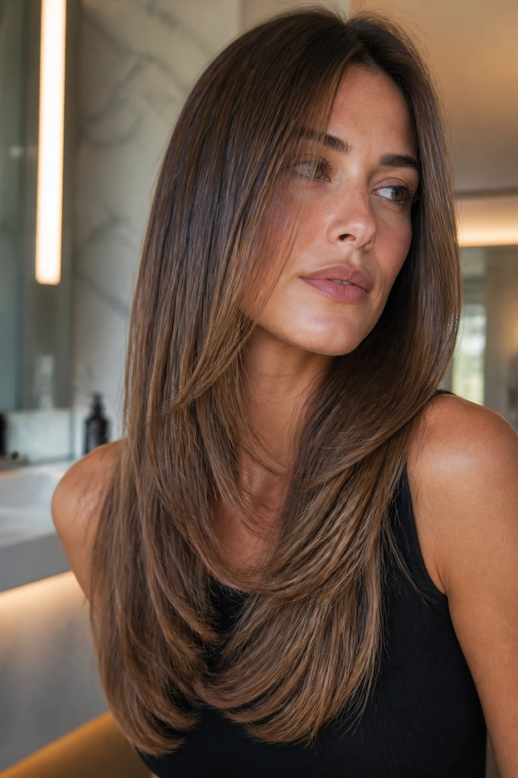 Close-up portrait of person with razor-swept perimeter
