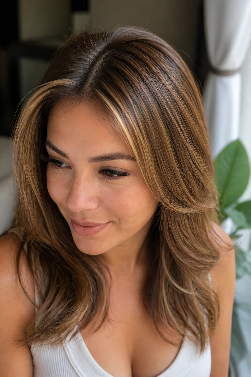 Portrait showing the right tone for medium skin and fine hair