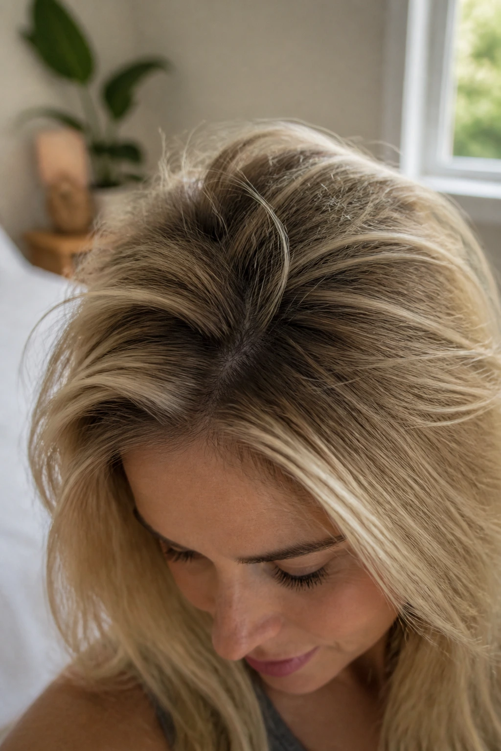 Crown lift and texture on fine hair in real-life setting