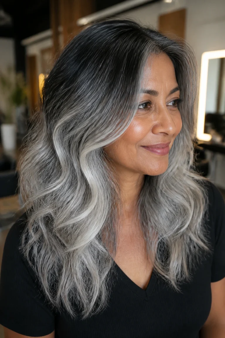 30 Grey Hair Transformations for Medium Skin Tones