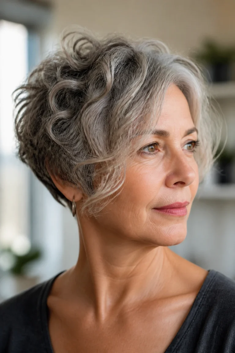 15 Modern Bob Pixie Cuts for Women Over 50 with Curly Hair