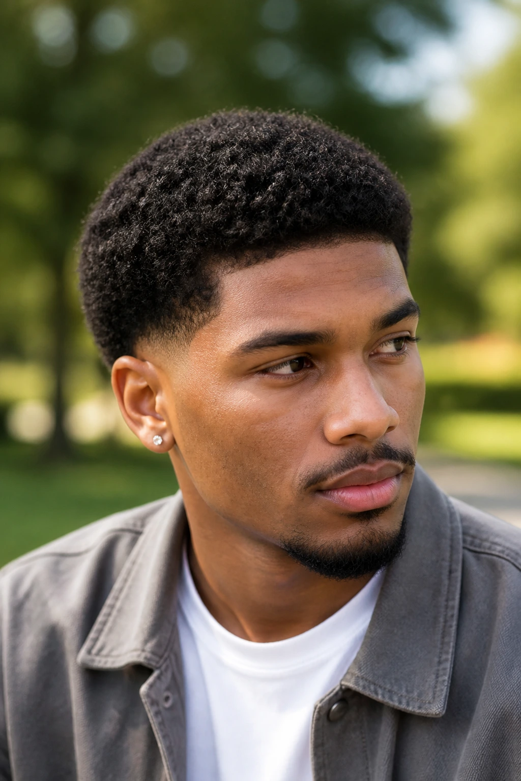 Person with rounded crop on coarse coils