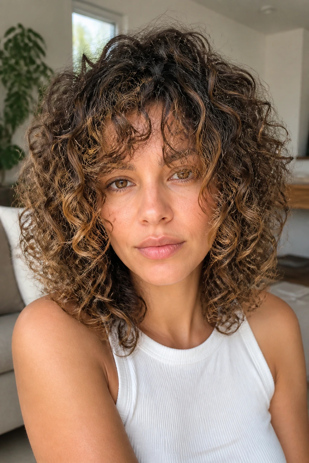Portrait showing rounded halo layers following curl pattern