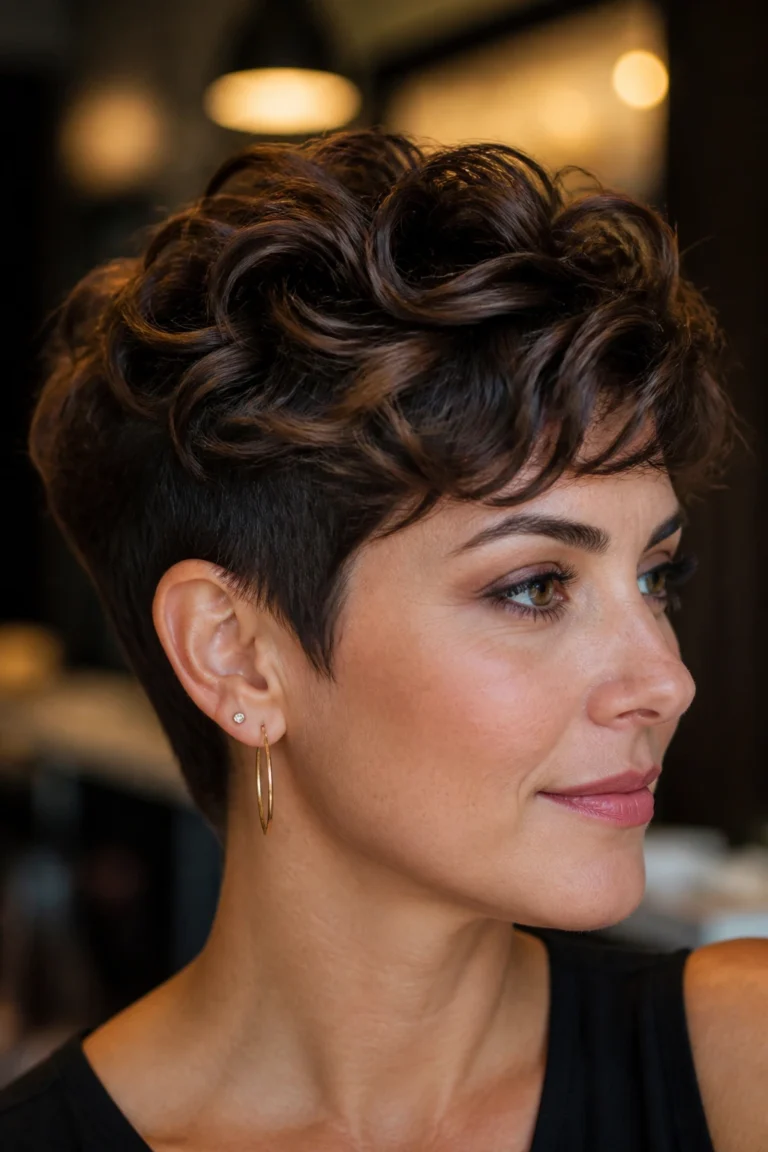 25 Short Curly Haircuts for Date Night with Lowlights
